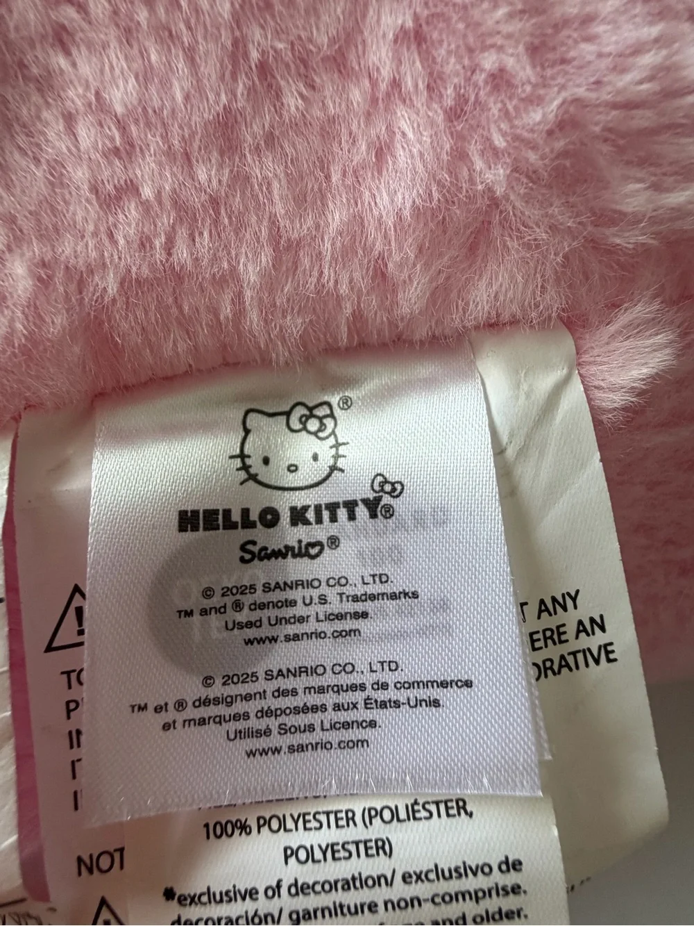 NWT Hello Kitty Sanrio Pink Plush Backrest Reading Pillow 25”